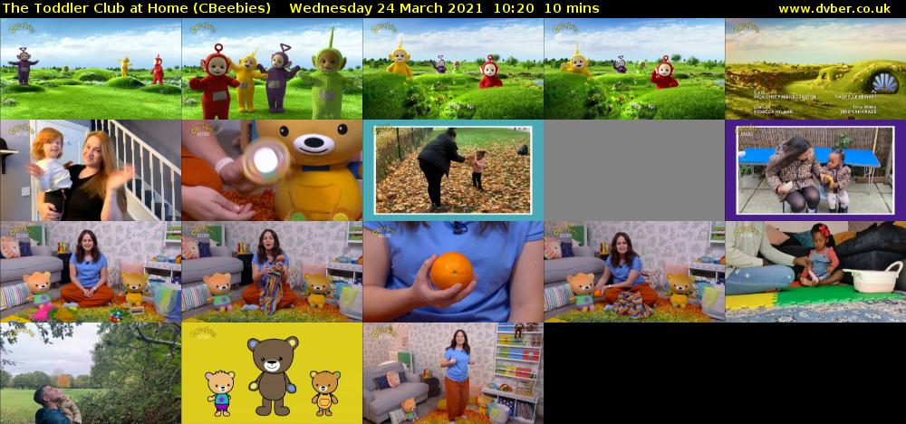 The Toddler Club at Home (CBeebies) Wednesday 24 March 2021 10:20 - 10:30