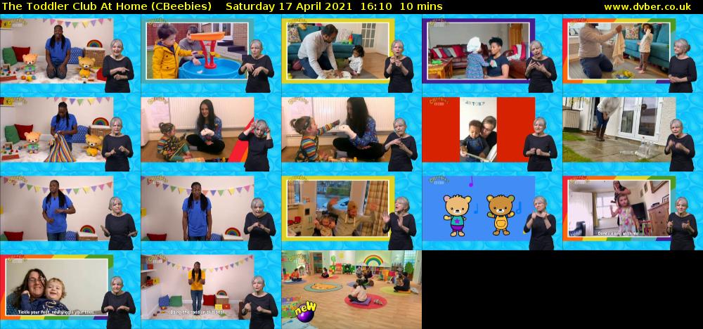 The Toddler Club at Home (CBeebies) Saturday 17 April 2021 16:10 - 16:20