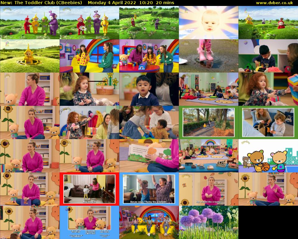 The Toddler Club (CBeebies) Monday 4 April 2022 10:20 - 10:40