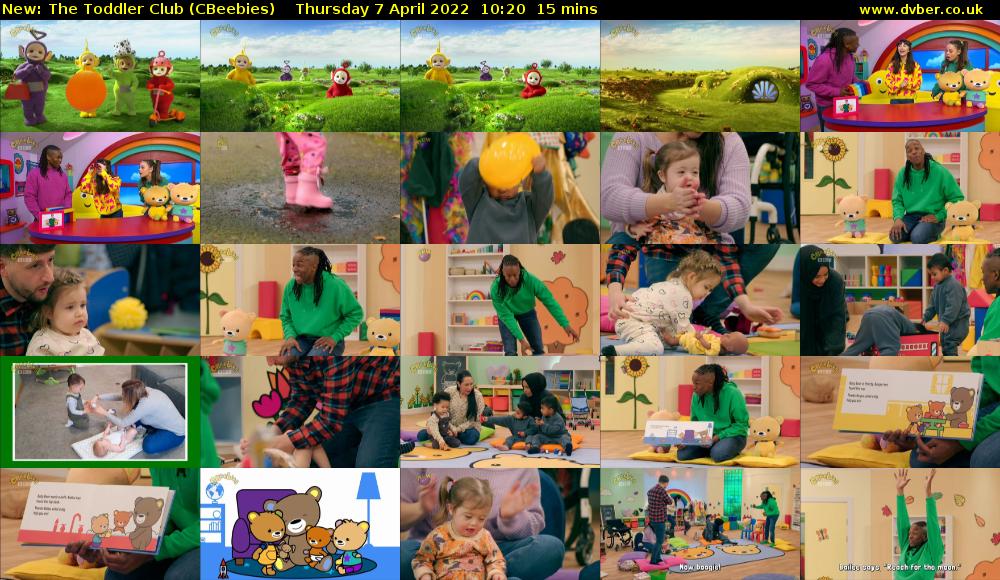 The Toddler Club (CBeebies) Thursday 7 April 2022 10:20 - 10:35