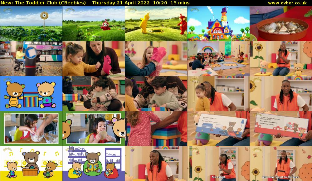 The Toddler Club (CBeebies) Thursday 21 April 2022 10:20 - 10:35