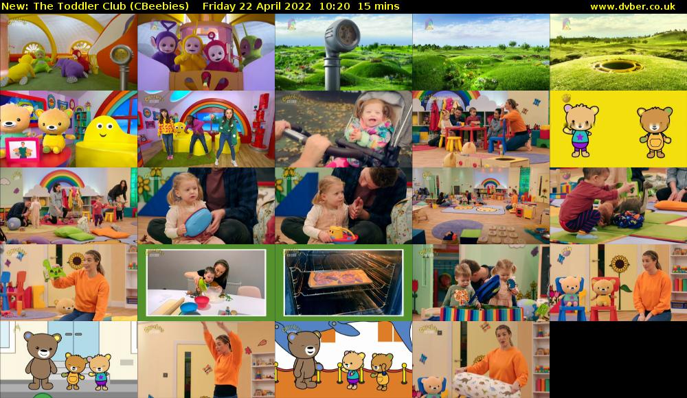 The Toddler Club (CBeebies) Friday 22 April 2022 10:20 - 10:35