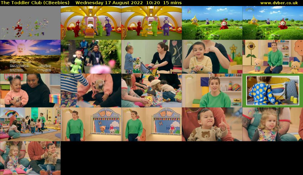 The Toddler Club (CBeebies) Wednesday 17 August 2022 10:20 - 10:35