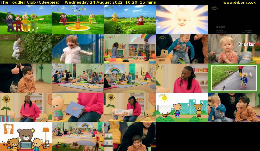 The Toddler Club (CBeebies) Wednesday 24 August 2022 10:20 - 10:35