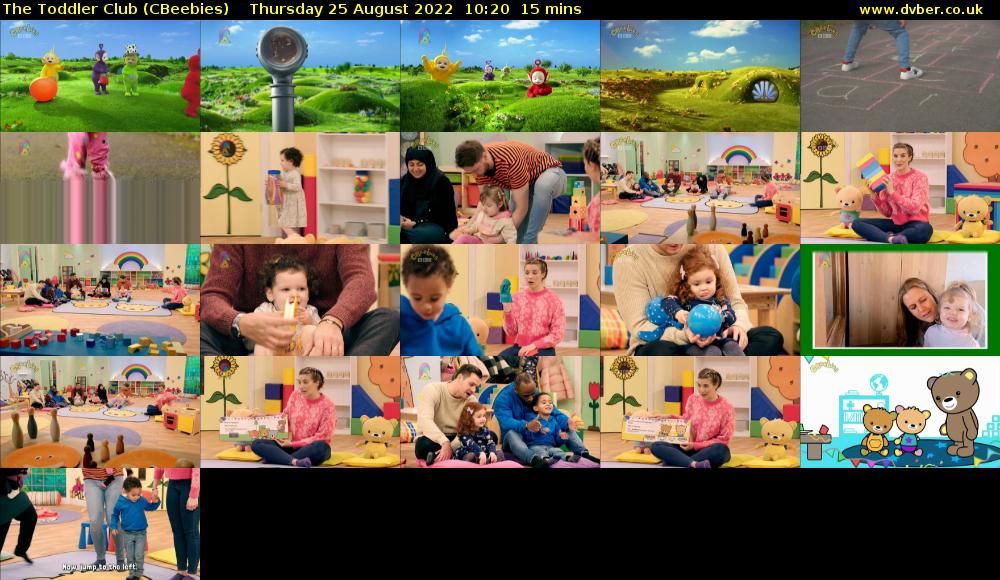 The Toddler Club (CBeebies) Thursday 25 August 2022 10:20 - 10:35
