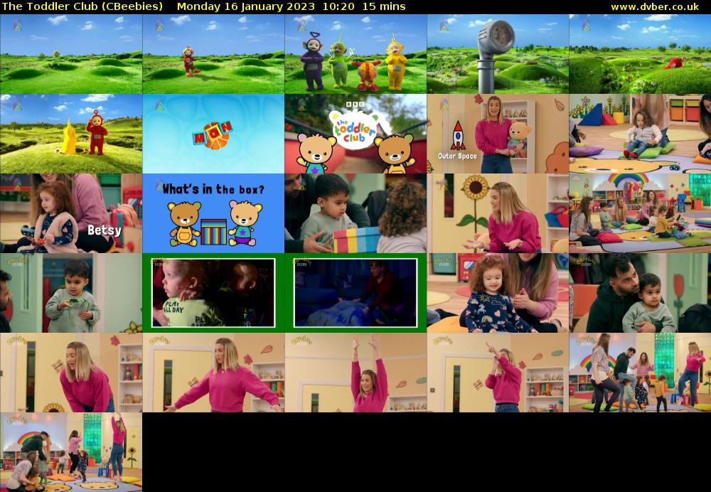 The Toddler Club (CBeebies) Monday 16 January 2023 10:20 - 10:35
