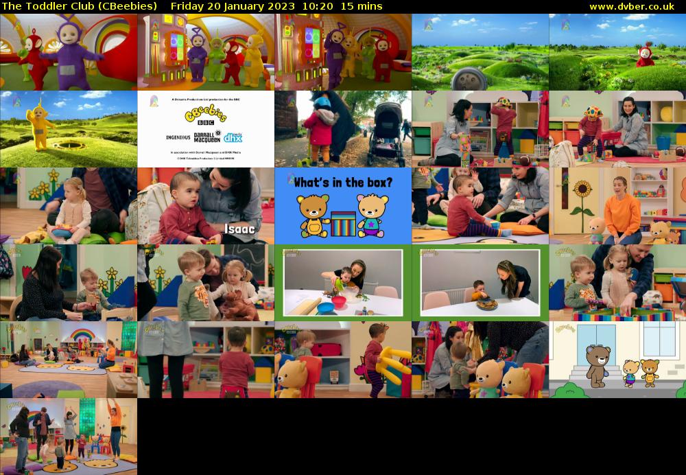 The Toddler Club (CBeebies) Friday 20 January 2023 10:20 - 10:35