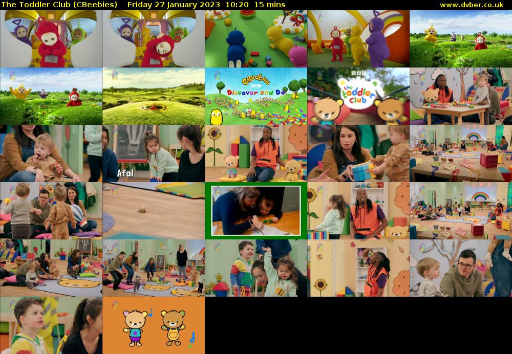 The Toddler Club (CBeebies) Friday 27 January 2023 10:20 - 10:35