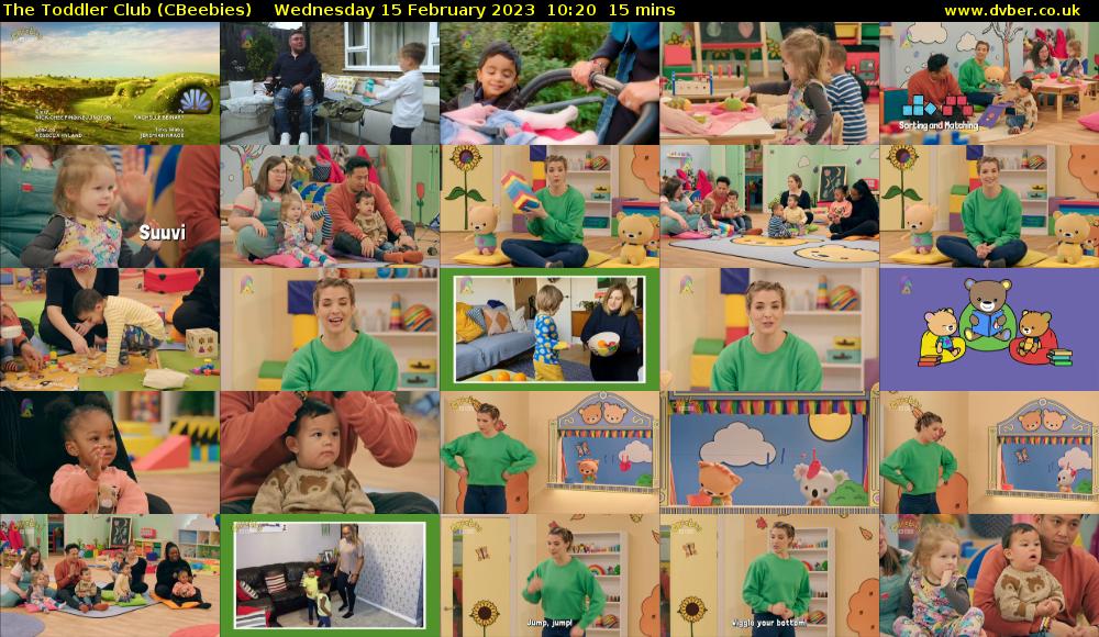 The Toddler Club (CBeebies) Wednesday 15 February 2023 10:20 - 10:35