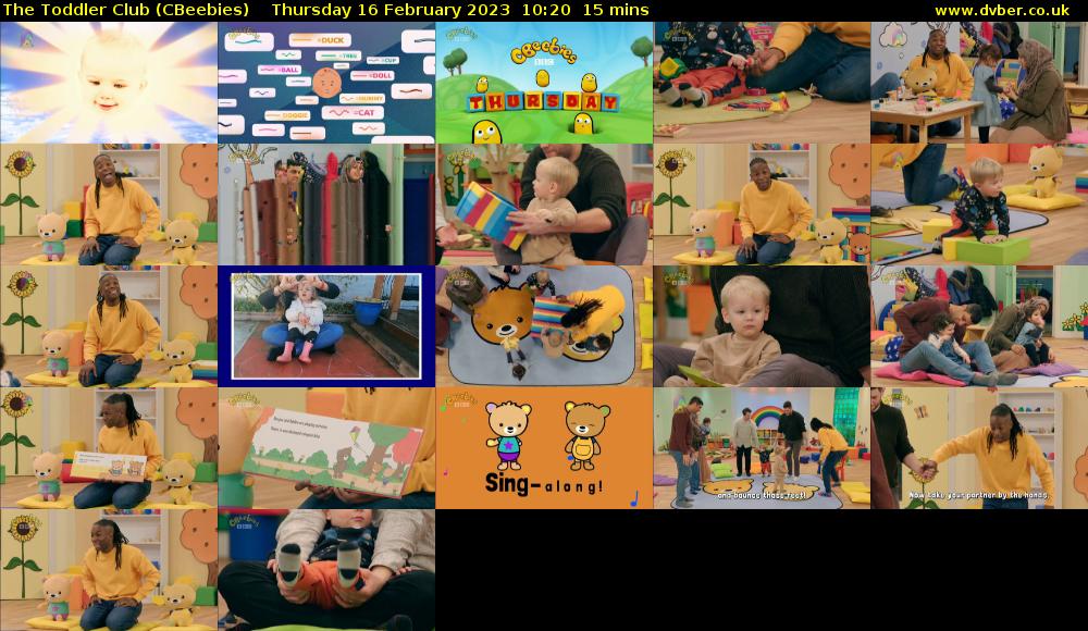 The Toddler Club (CBeebies) Thursday 16 February 2023 10:20 - 10:35