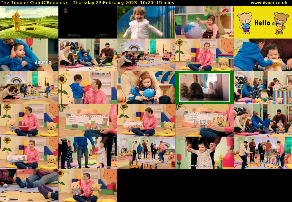 The Toddler Club (CBeebies) Thursday 23 February 2023 10:20 - 10:35