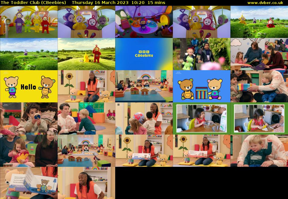 The Toddler Club (CBeebies) Thursday 16 March 2023 10:20 - 10:35