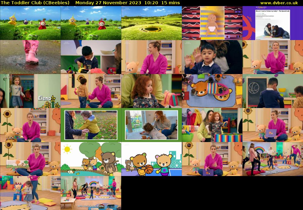The Toddler Club (CBeebies) Monday 27 November 2023 10:20 - 10:35