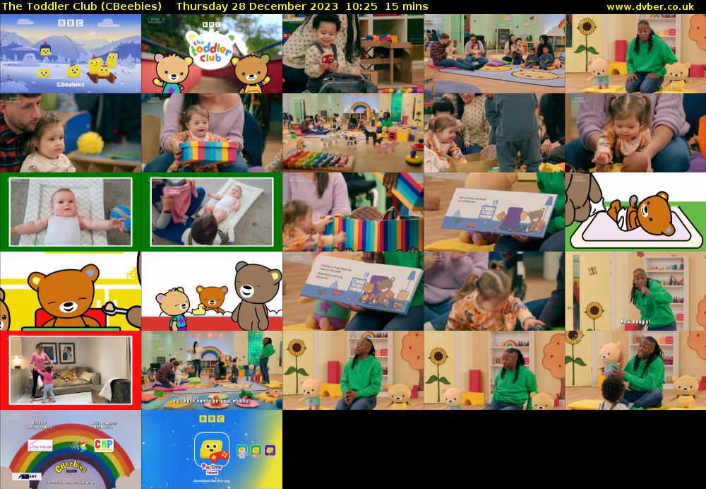 The Toddler Club (CBeebies) Thursday 28 December 2023 10:25 - 10:40