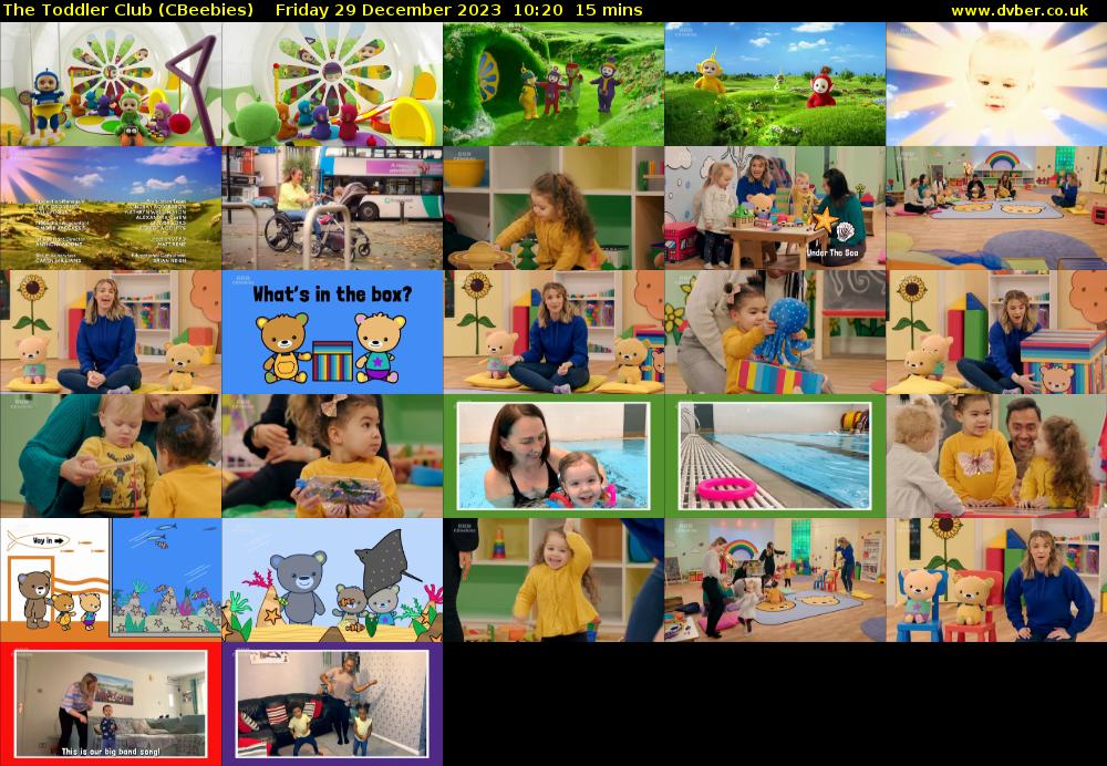 The Toddler Club (CBeebies) Friday 29 December 2023 10:20 - 10:35