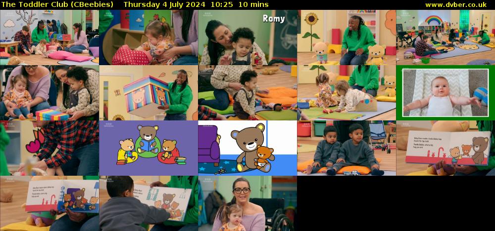 The Toddler Club (CBeebies) Thursday 4 July 2024 10:25 - 10:35