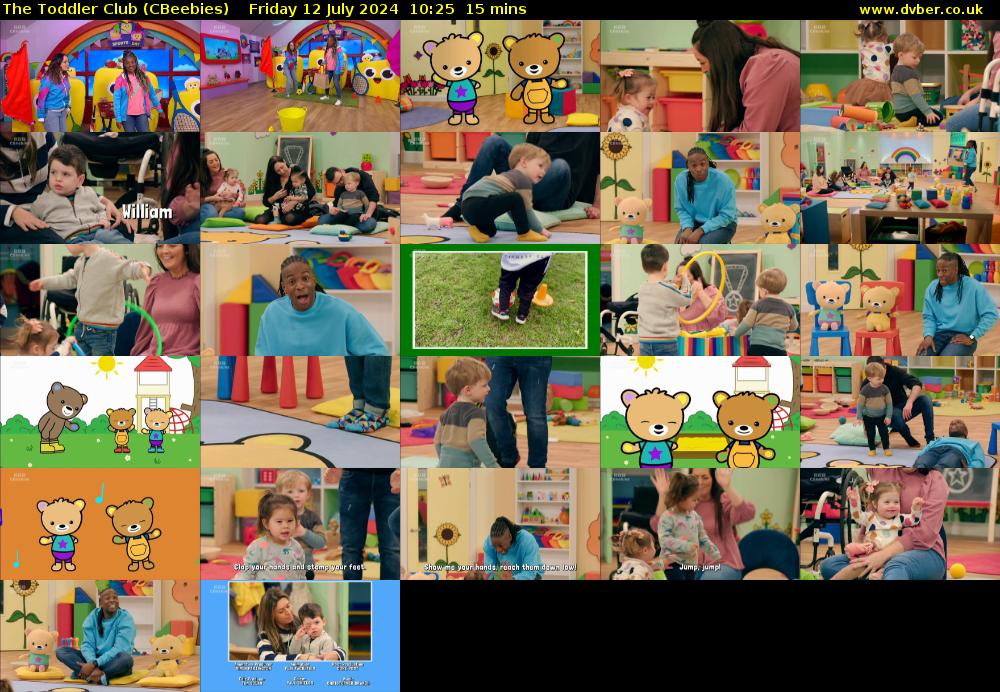 The Toddler Club (CBeebies) Friday 12 July 2024 10:25 - 10:40