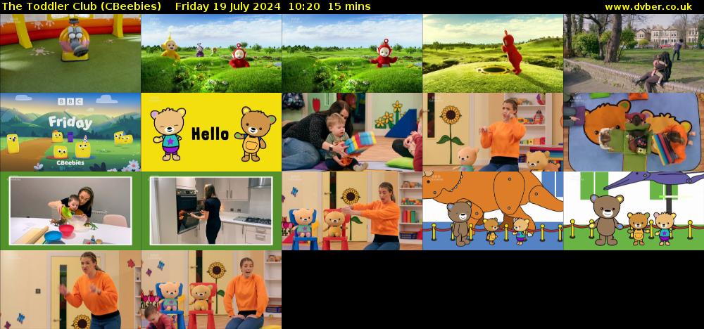 The Toddler Club (CBeebies) Friday 19 July 2024 10:20 - 10:35