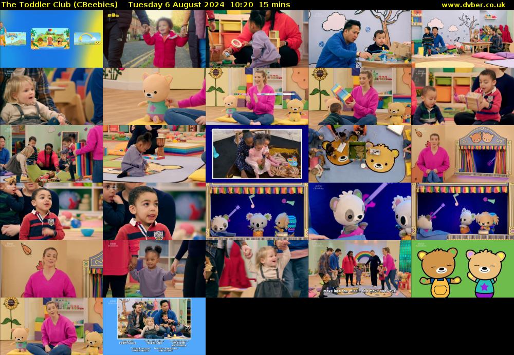 The Toddler Club (CBeebies) Tuesday 6 August 2024 10:20 - 10:35