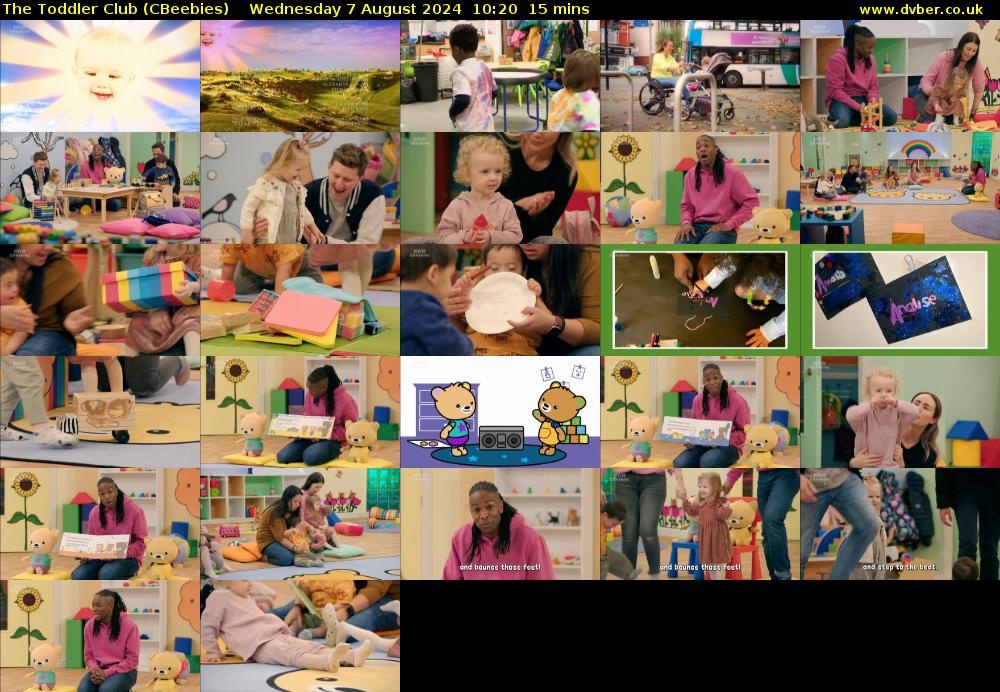 The Toddler Club (CBeebies) Wednesday 7 August 2024 10:20 - 10:35