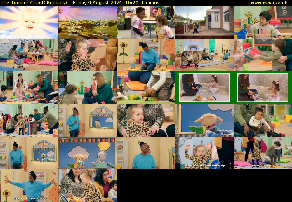 The Toddler Club (CBeebies) Friday 9 August 2024 10:20 - 10:35