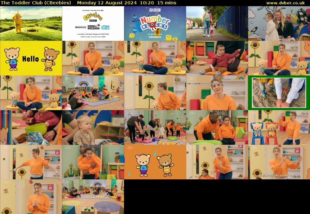 The Toddler Club (CBeebies) Monday 12 August 2024 10:20 - 10:35