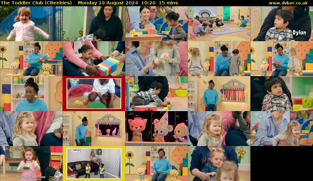 The Toddler Club (CBeebies) Monday 19 August 2024 10:20 - 10:35