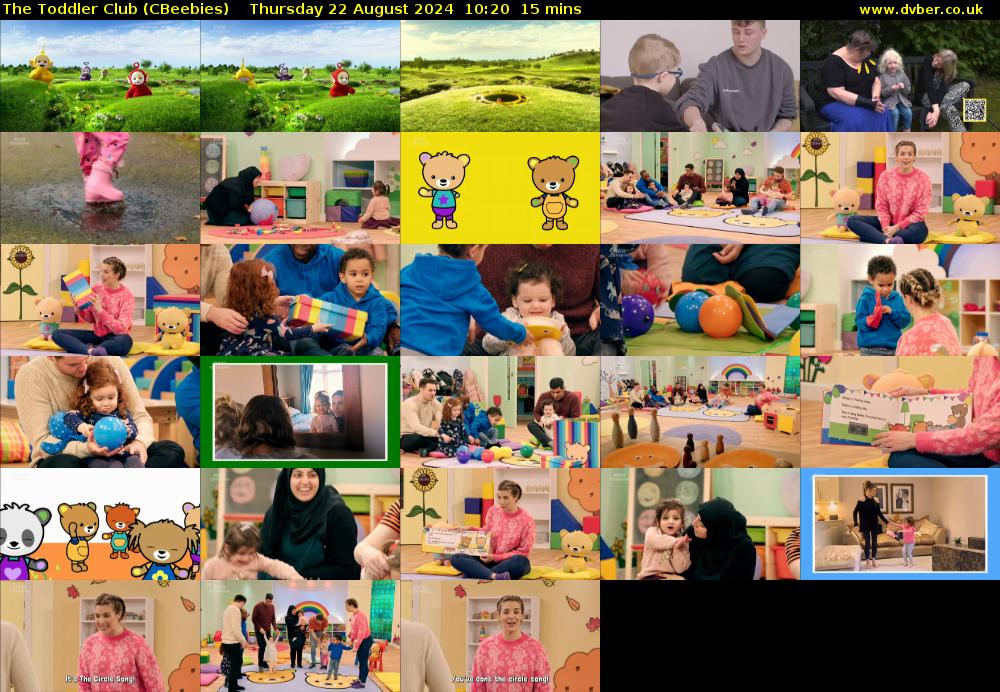 The Toddler Club (CBeebies) Thursday 22 August 2024 10:20 - 10:35