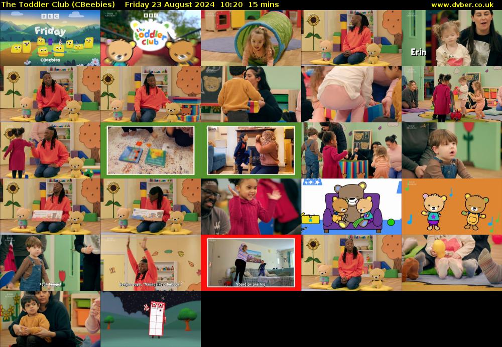 The Toddler Club (CBeebies) Friday 23 August 2024 10:20 - 10:35