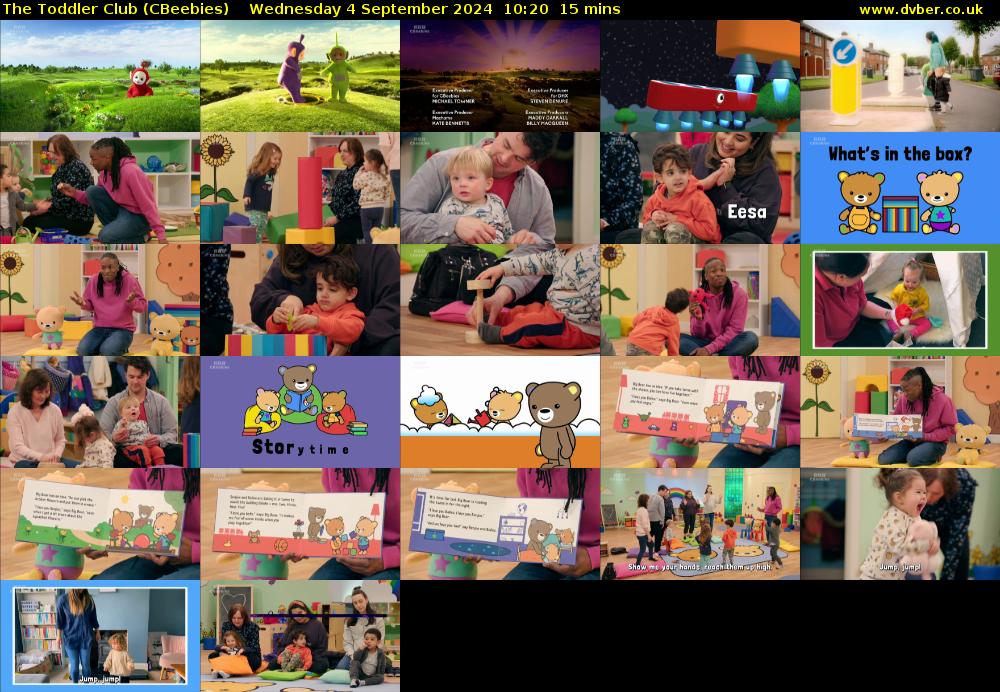 The Toddler Club (CBeebies) Wednesday 4 September 2024 10:20 - 10:35