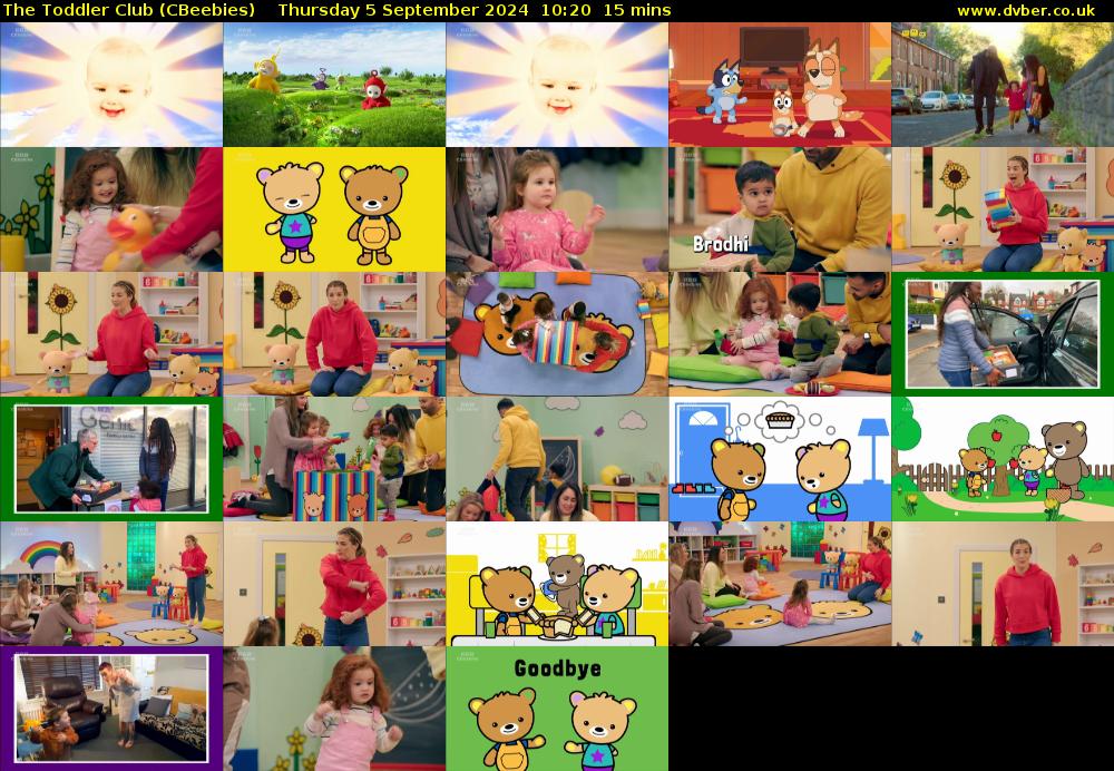 The Toddler Club (CBeebies) Thursday 5 September 2024 10:20 - 10:35