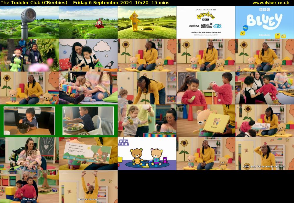 The Toddler Club (CBeebies) Friday 6 September 2024 10:20 - 10:35