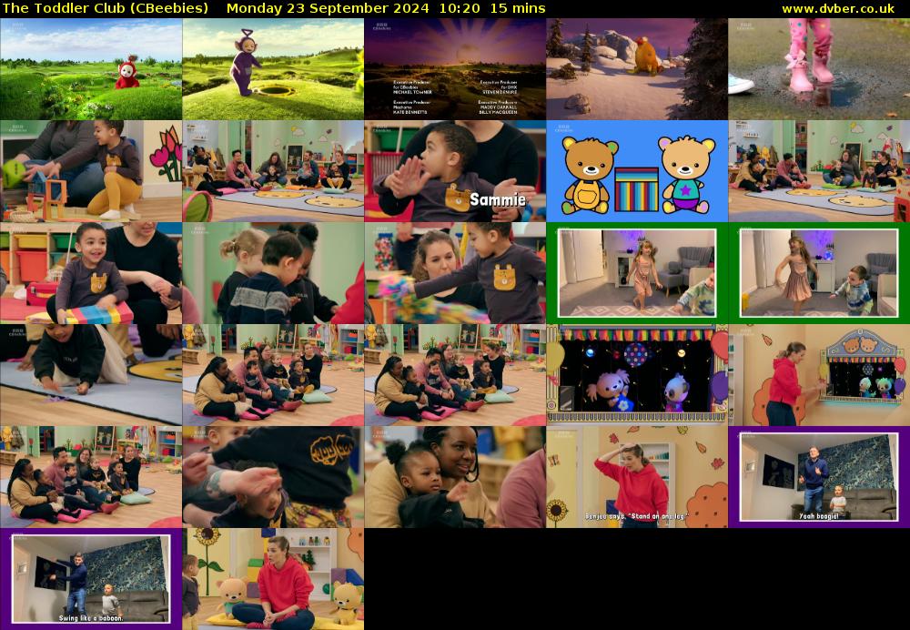 The Toddler Club (CBeebies) Monday 23 September 2024 10:20 - 10:35