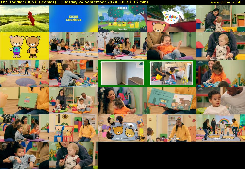 The Toddler Club (CBeebies) Tuesday 24 September 2024 10:20 - 10:35