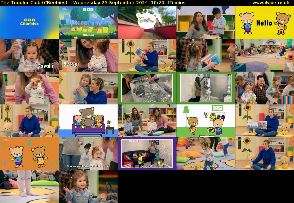 The Toddler Club (CBeebies) Wednesday 25 September 2024 10:20 - 10:35