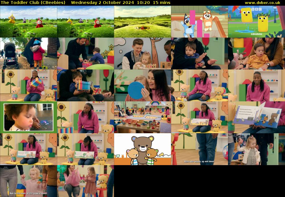 The Toddler Club (CBeebies) Wednesday 2 October 2024 10:20 - 10:35