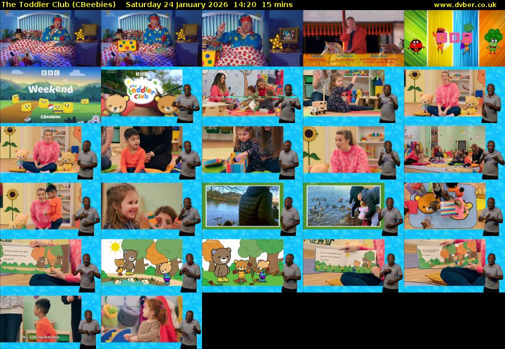 The Toddler Club (CBeebies) Saturday 24 January 2026 14:20 - 14:35