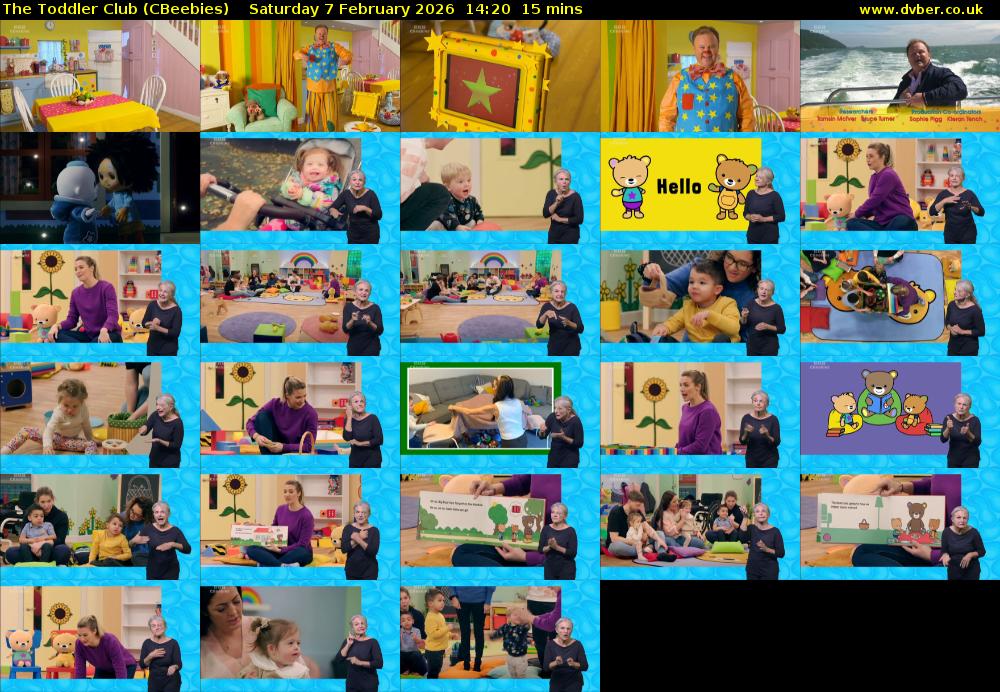 The Toddler Club (CBeebies) Saturday 7 February 2026 14:20 - 14:35