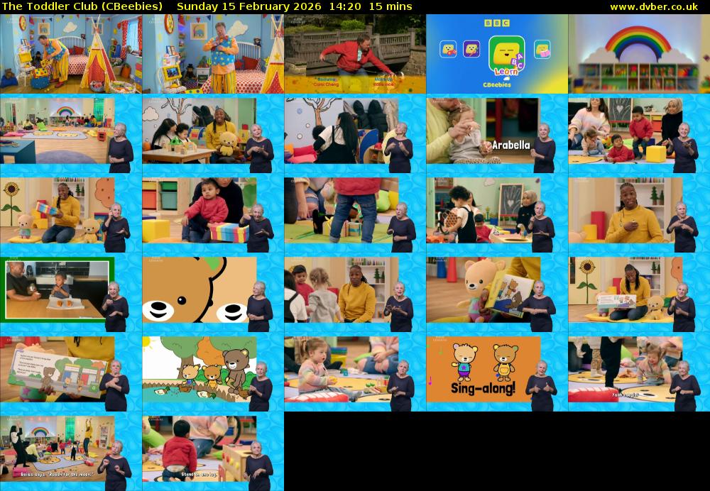 The Toddler Club (CBeebies) Sunday 15 February 2026 14:20 - 14:35