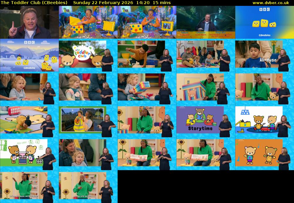 The Toddler Club (CBeebies) Sunday 22 February 2026 14:20 - 14:35