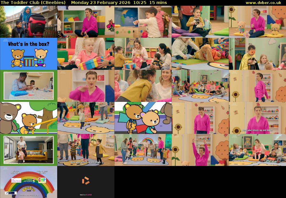The Toddler Club (CBeebies) Monday 23 February 2026 10:25 - 10:40