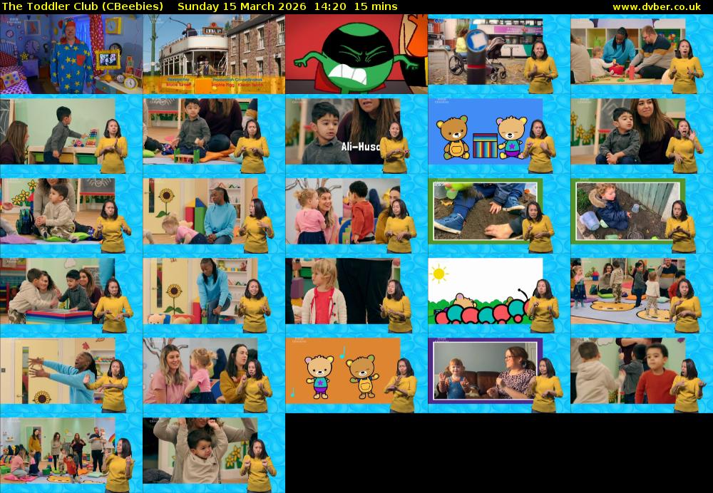 The Toddler Club (CBeebies) Sunday 15 March 2026 14:20 - 14:35