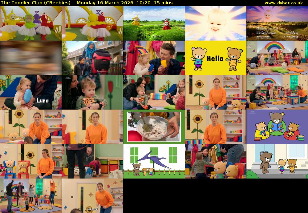The Toddler Club (CBeebies) Monday 16 March 2026 10:20 - 10:35