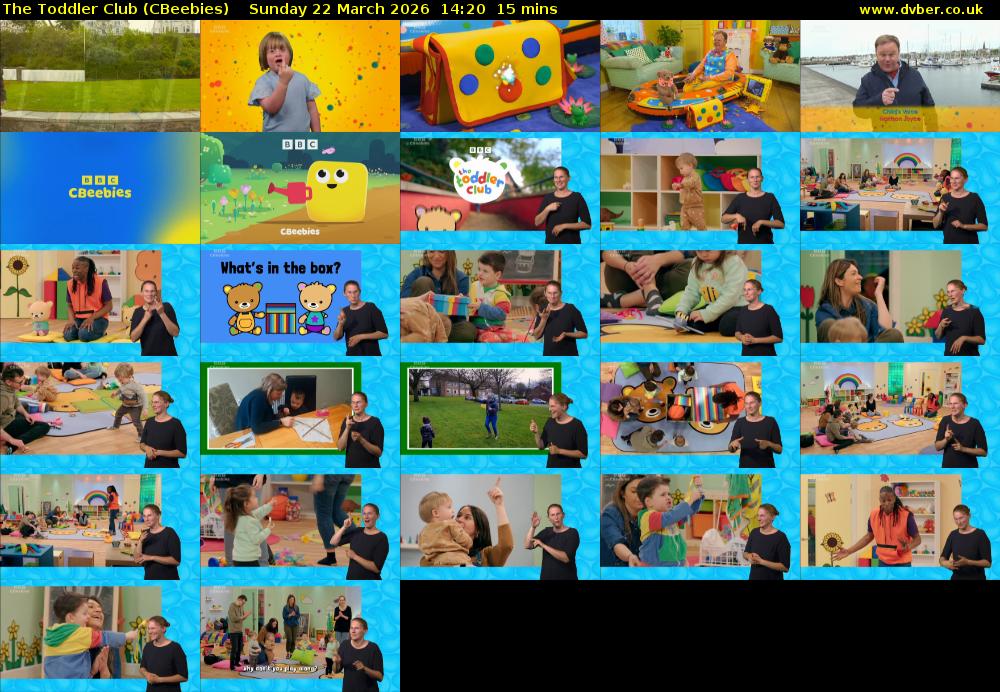 The Toddler Club (CBeebies) Sunday 22 March 2026 14:20 - 14:35