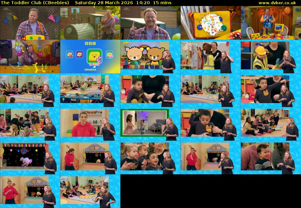 The Toddler Club (CBeebies) Saturday 28 March 2026 14:20 - 14:35