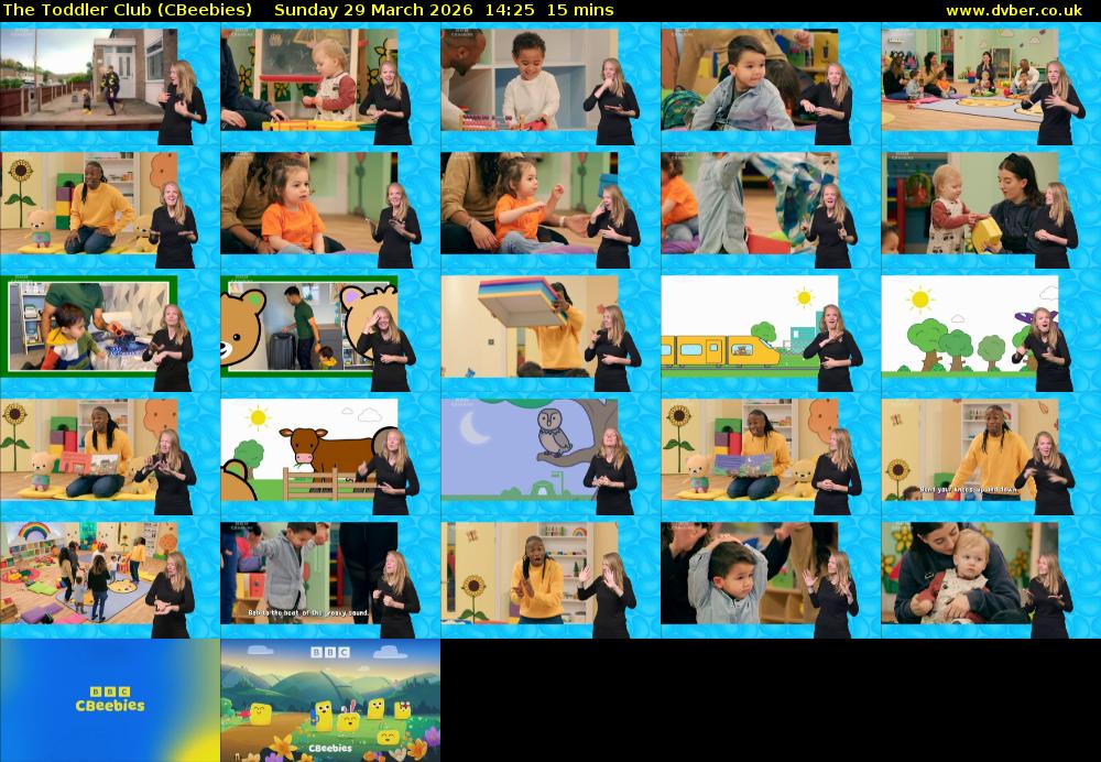 The Toddler Club (CBeebies) Sunday 29 March 2026 14:25 - 14:40