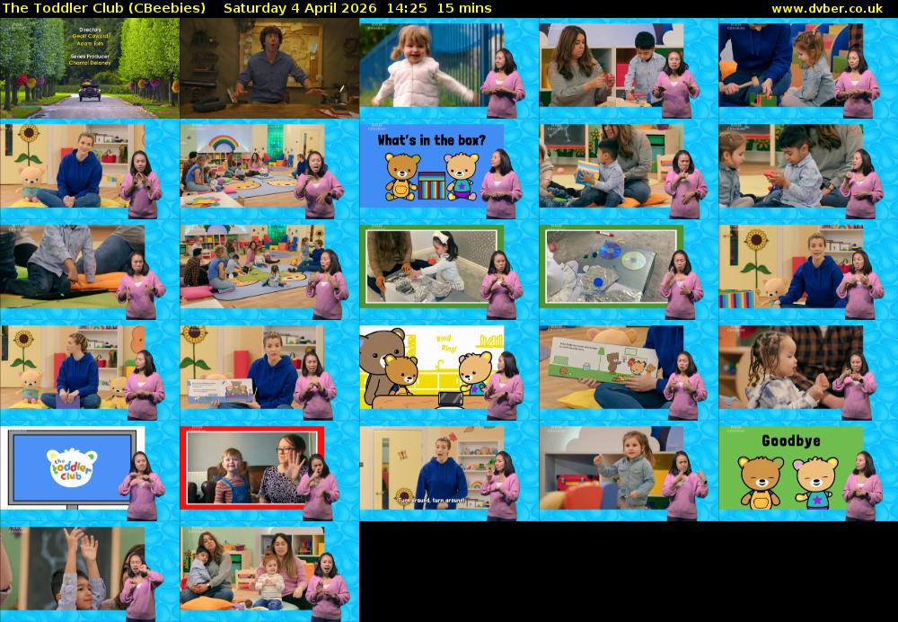 The Toddler Club (CBeebies) Saturday 4 April 2026 14:25 - 14:40