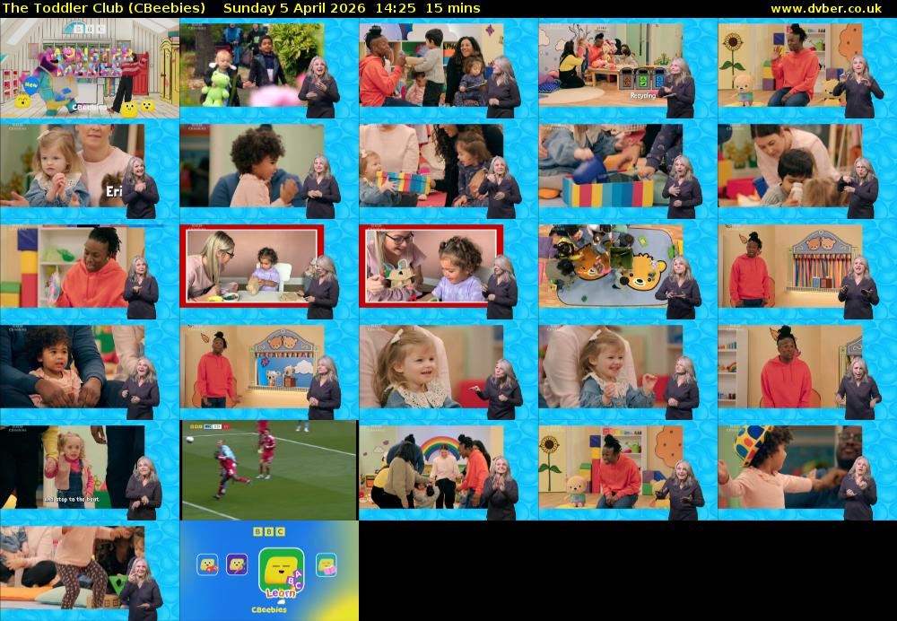 The Toddler Club (CBeebies) Sunday 5 April 2026 14:25 - 14:40