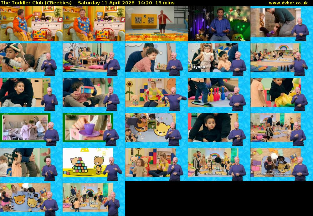 The Toddler Club (CBeebies) Saturday 11 April 2026 14:20 - 14:35