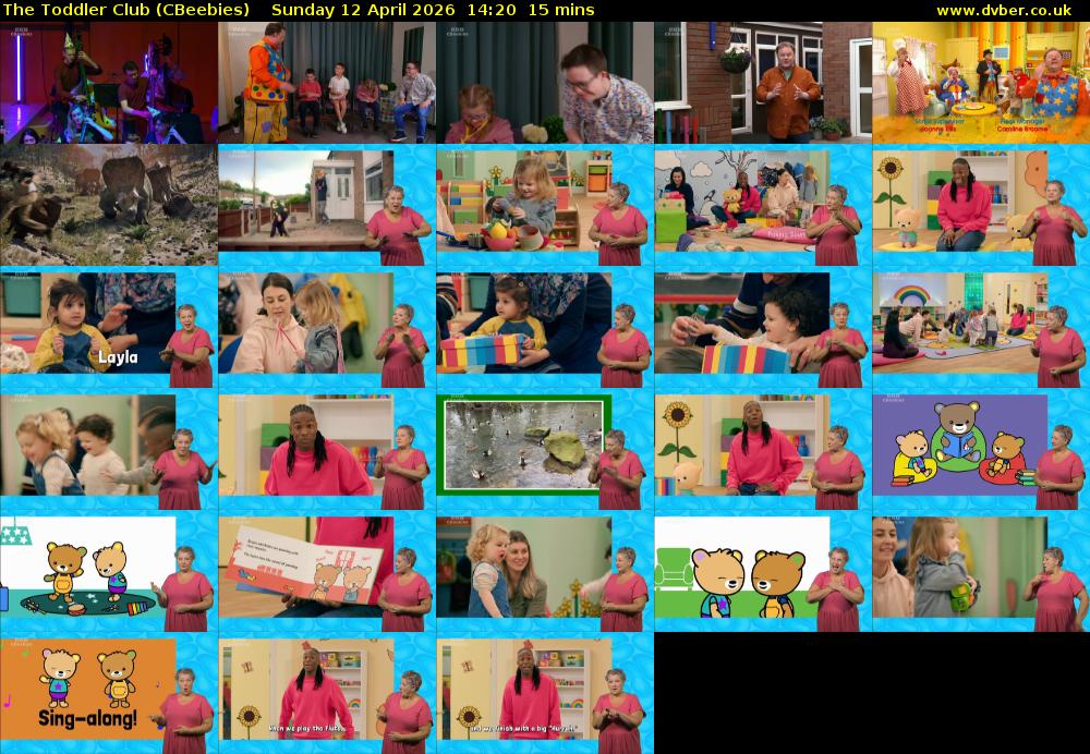 The Toddler Club (CBeebies) Sunday 12 April 2026 14:20 - 14:35